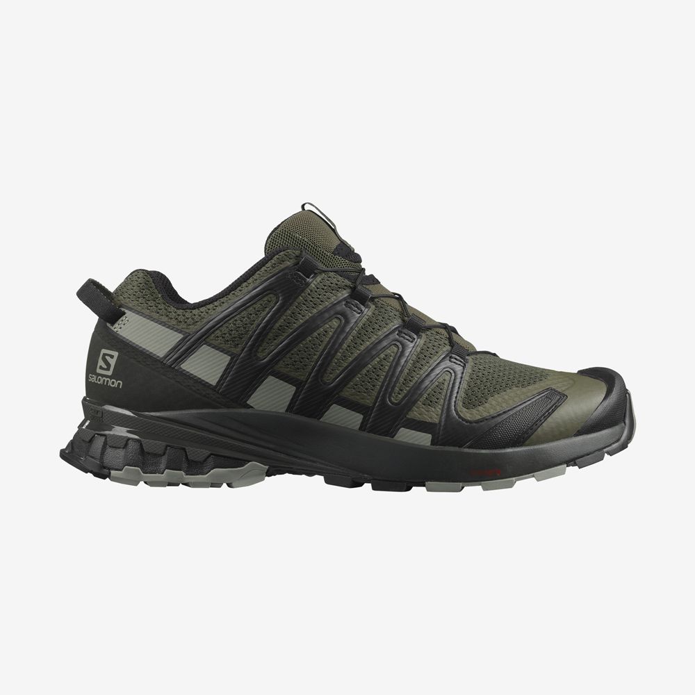 SALOMON UK XA PRO 3D V8 - Mens Trail Running Shoes Green,JCDW53107